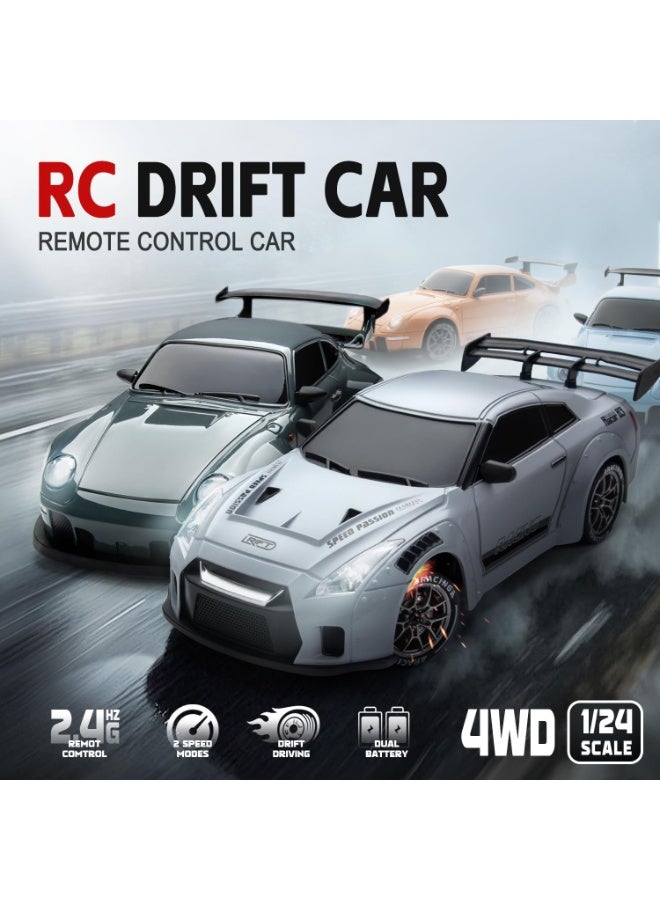 غوغا سيارة درفت ريموت بمقياس 1:24 مع أضواء LED، سرعة عالية 20 كم/س، سيارة ريموت 4WD تعمل بتقنية 2.4 جيجا هرتز، مثالية لهواة سيارات ريموت كنترول للكبار والأطفال. - Image 2